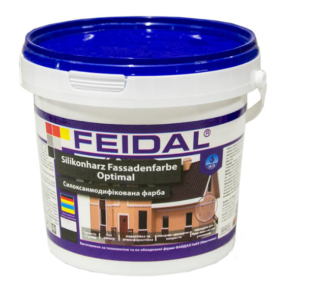 Фарба фасадна силоксанова Feidal Silikonharz Fassadenfarbe Optimal мат білий 10 л